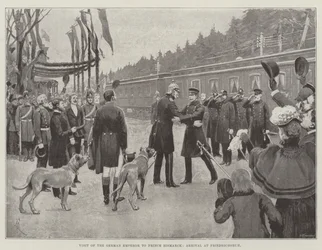 Návštěva německého císaře u prince Bismarcka, příjezd do Friedrichsruhu